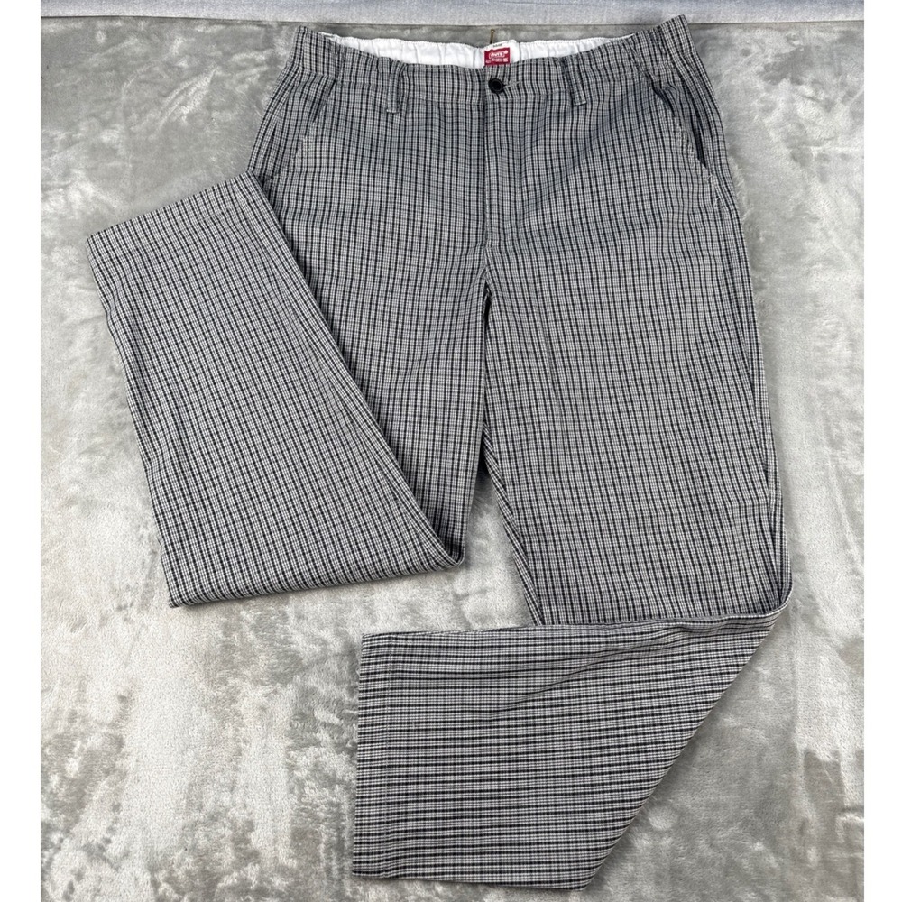 Levis Pants Mens 34 XX Chino EZ Black White Checkered EUC